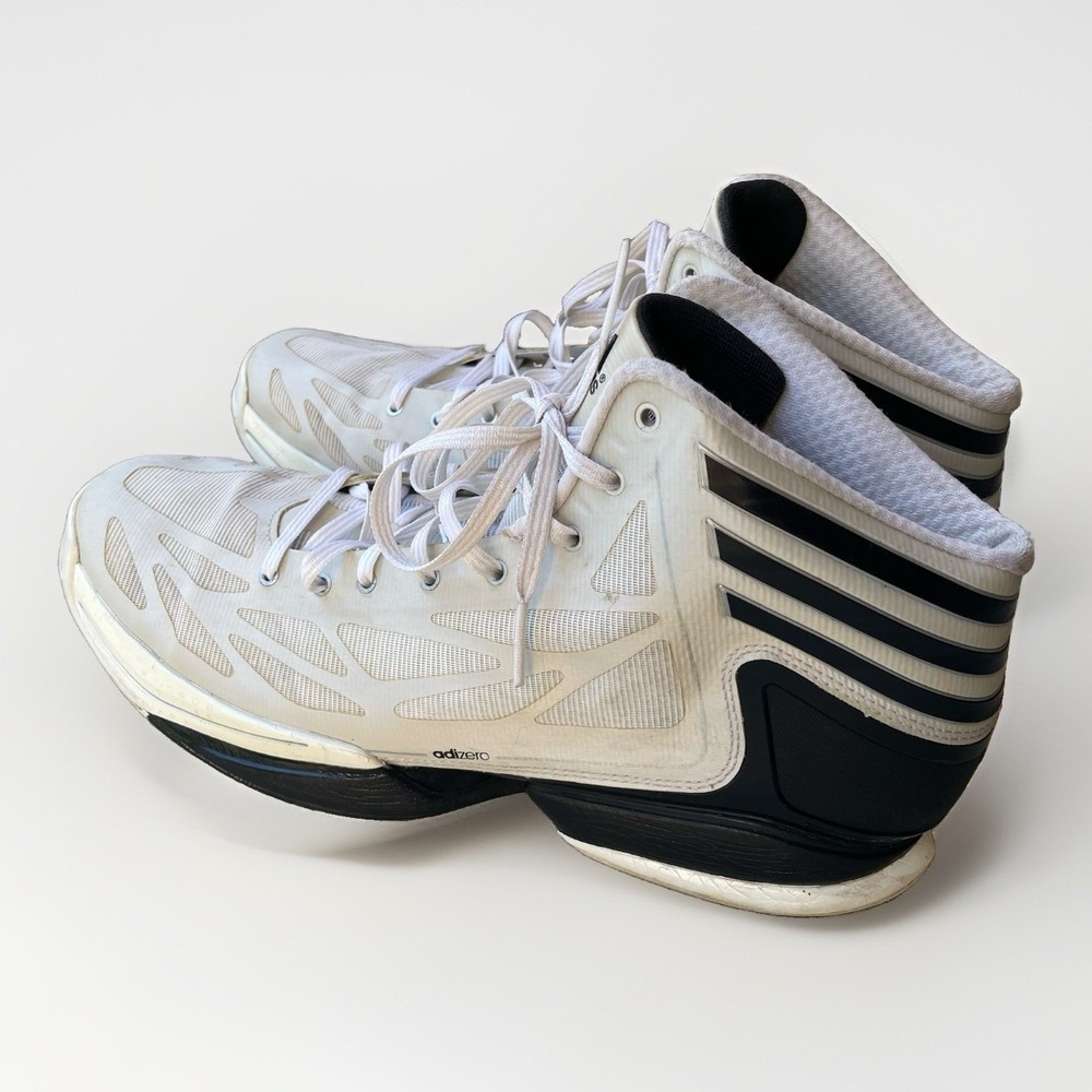 Adidas adiZero Crazy Light Basketball Shoes White Black Size 13 Rare 2012 G59481